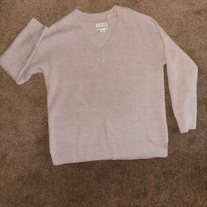 NFS Rachel Zoe 100% Extra Fine Merino Wool V-Neck Knit Sweater Size L